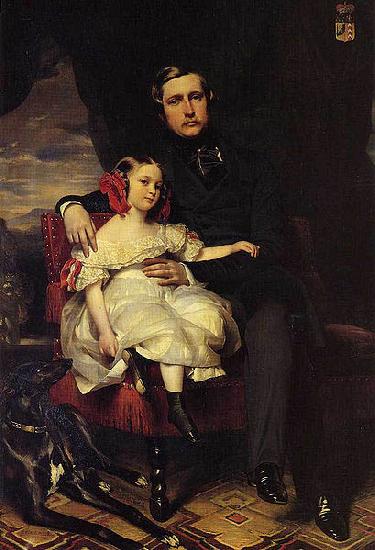 Franz Xaver Winterhalter Portrait of the Prince de Wagram and his daughter Malcy Louise Caroline Frederique Germany oil painting art